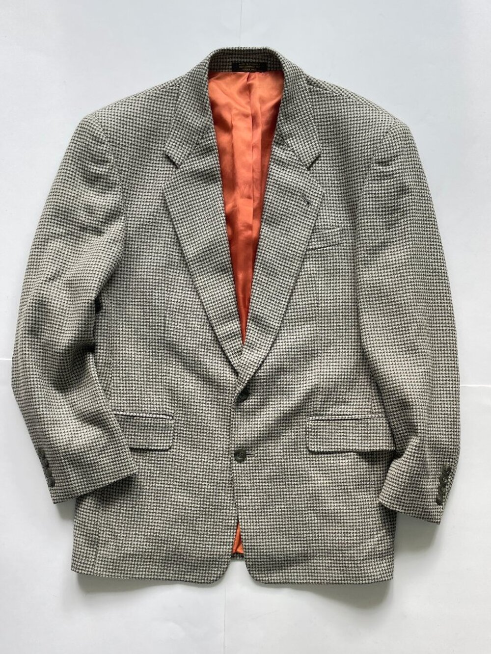 Christian Aujard Brown Tweed Houndstooth Men Blazer 40R SportCoat Jacket